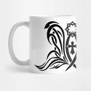 Fish is a sign of Jesus. Tattoo style. Mug